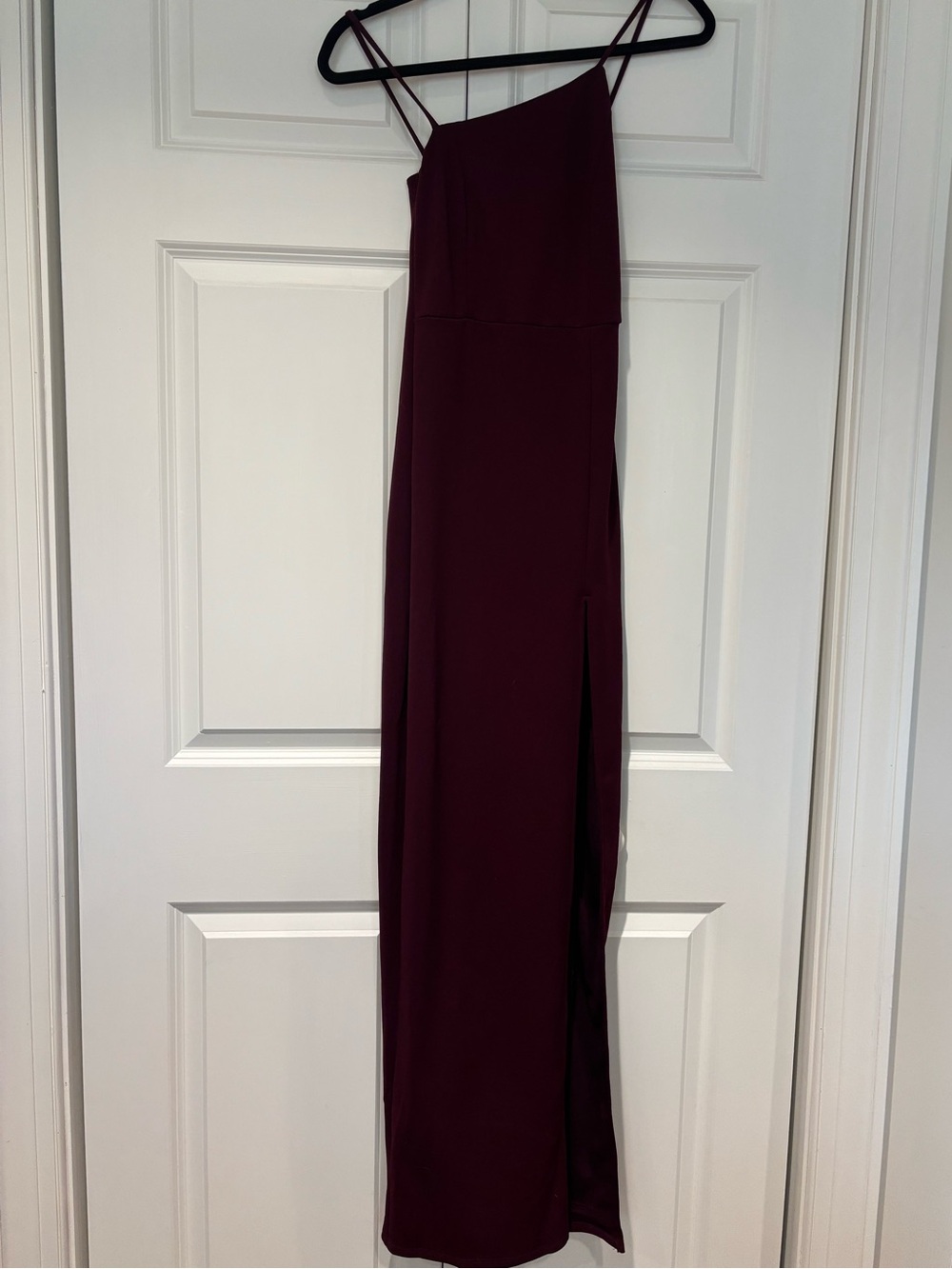 Burgundy Lulus asymmetrical top maxi dress